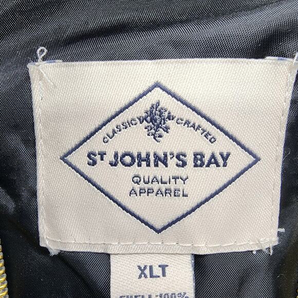 St Johns Bay Vest Womens XLT Black Gold Quilted Puffer Full Zip Pockets Winter - Picture 3 of 8